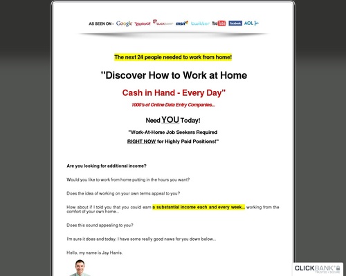 Discover How to Work at Home Cash in Hand – Every Day - Home Jobs Directory