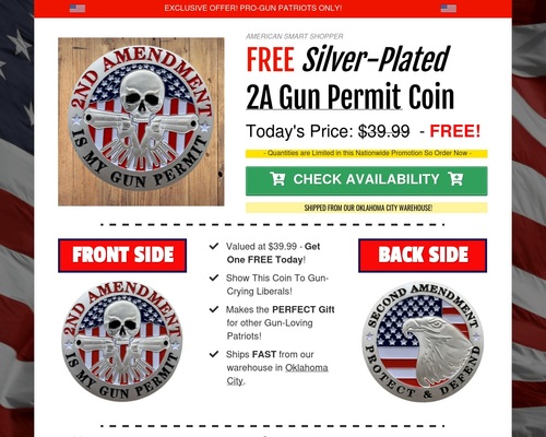 2A Gun Permit Coin - Claim Yours for FREE Today!