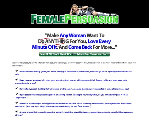 Female Persuasion | X & Y Communications | CB - Deserve What You Want Landing
