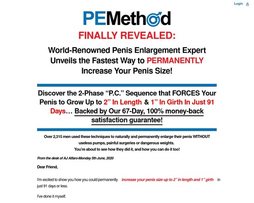 Get a Larger Penis with PEMethod - The #1 Rated Penis Exercise Program
