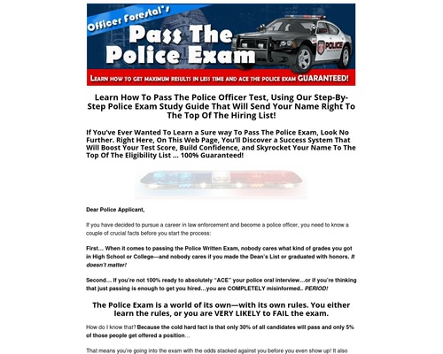 $$$$Police Exam  Guide - How to pass the police test$$$