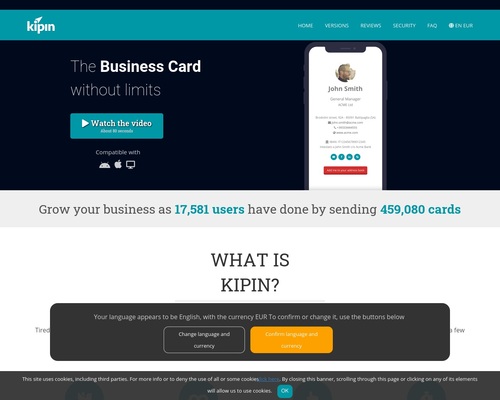 The Digital Business Card loved by over 20.000 users - Kipin