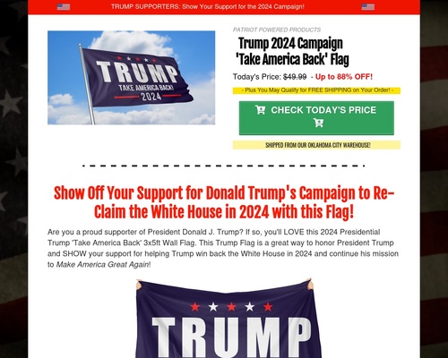 Trump 2024 Campaign Flag - Up to 88% OFF
