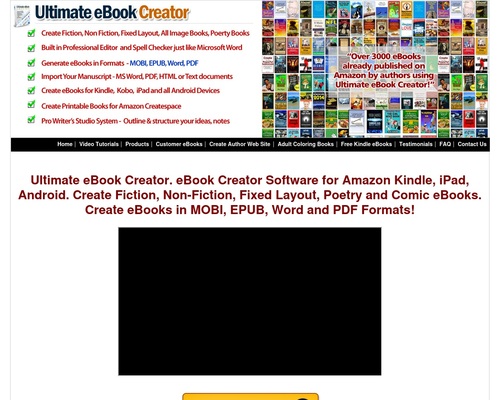 eBook Creator Software EPUB, MOBI, Word, PDF, Fiction, Non Fiction, Fixed Layout, Low Content, Ultimate eBook Creator For Amazon Kindle