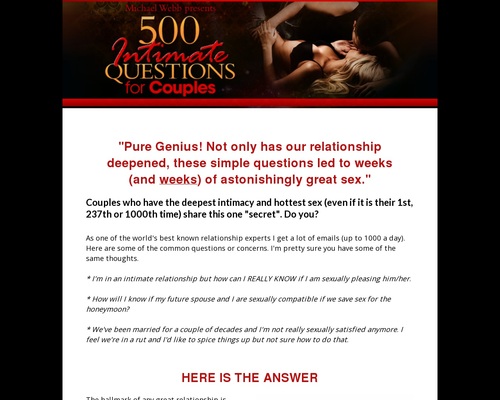500 Intimate Questions for Couples - The Secret to Sizzling Sex