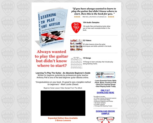 Beginner Guitar eBook - Learning To Play The Guitar
