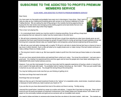 Dave Skarica's Addicted to Profits Premium Members Subscription