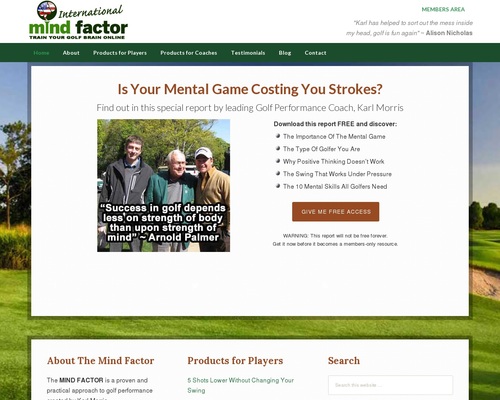 Golf Mental Game Products By Karl Morris - MIND FACTOR International