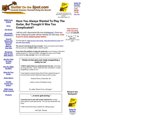 Guitar On the Spot - Frustrated With The Guitar? This secret might help