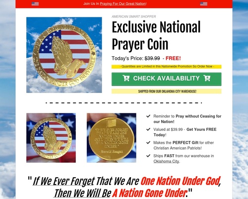 National Prayer Coin - Claim Yours for FREE Today!