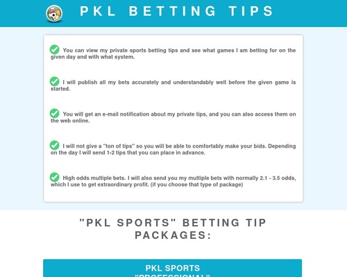 PKL Sports - Bet like a pro, who makes a living from it!