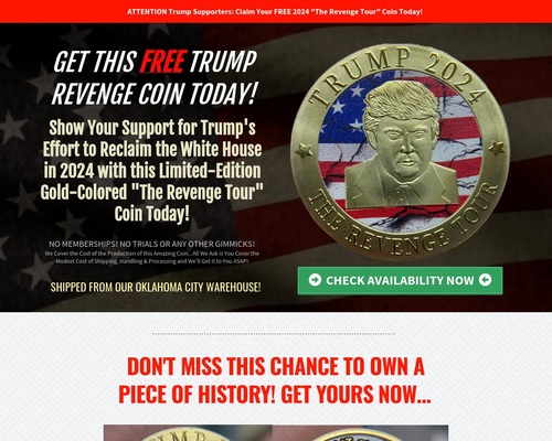 Trump 2024 Gold Coin - Get it FREE Today!